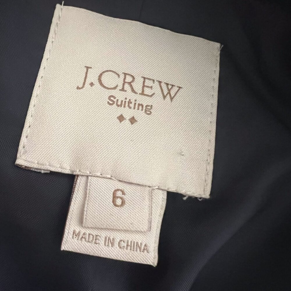 J. Crew Suiting Wool Navy Pinstripe Jacket Blazer Sz 6 - Picture 7 of 13